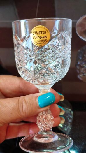 Set of 6 vintage Cristal d'Arques clear lead crystal wine or water goblet