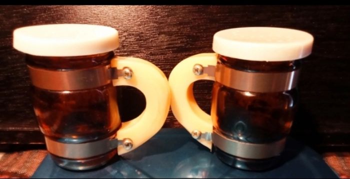 Vintage Amber Glass Irish Salt And Pepper Shakers