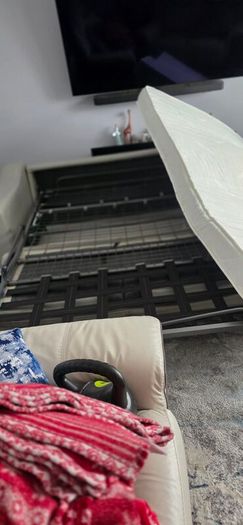 Leather Recliner and a double leather sofa bed