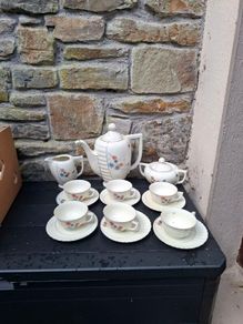 Cream china tea set postage possible