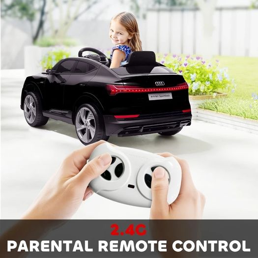 Audi E-tron Licensed 12V Kids Electric Ride On Car with Parental Remote Music Lights MP3 Suspension Wheels for 3-5 Years Black