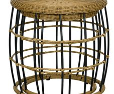 2-Piece Garden Tables Balcony Tables, Boho Style, Weather Resistant, Black + Khaki