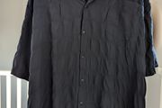 Navy blouse oversized woman shirt