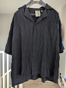 Navy blouse oversized woman shirt