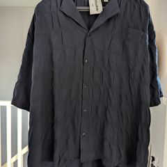 Navy blouse oversized woman shirt