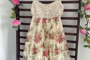 dress cream floral dress Christina v medium