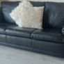 Black leather couch Image 3