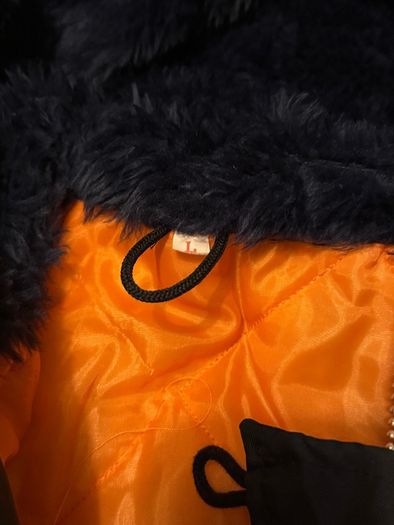 Vintage Mod Snorkel Parka Jacket - Heavy Duty Navy / Orange Quilted Lining (Made in England)