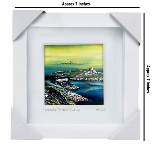 Low Cloud Dalkey Island, Dublin, small framed print by Helen Mathews
