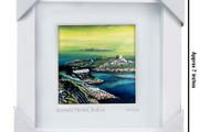 Low Cloud Dalkey Island, Dublin, small framed print by Helen Mathews