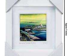 Low Cloud Dalkey Island, Dublin, small framed print by Helen Mathews