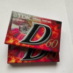 2x TDK D60 Blank Audio Cassettes (New & Factory Sealed) Type 1 Normal Bias