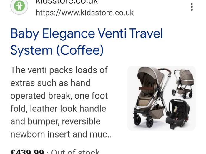 Baby elegance venti all in 1 travel system