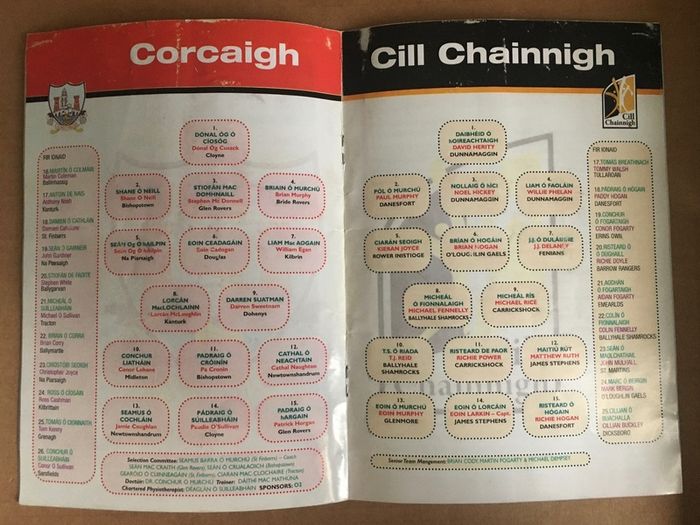 25th March 2012. GAA (Hurling) Programme. Cork (Corcaigh) V Kilkenny (Cill Chainnigh) @ Pairc Ui Chaoimh