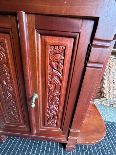 Vintage Mahogany Hall Stand with Mirror & Hooks
