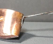 19th century long handled copper pot