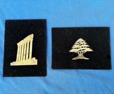 Pair of vintage velvet wall plaques