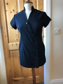 Black Tunic-Beauty/Massage/Hairdressers workwear Uniform 'Buttercups'