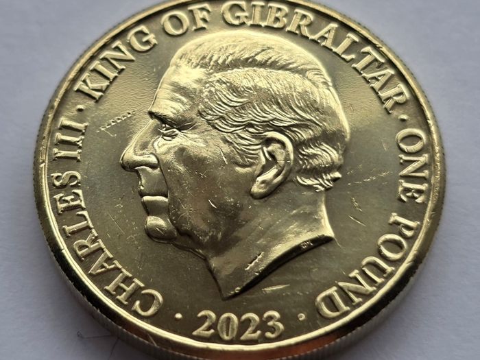 Gibraltar 1 Pound Coin Charles III Coronation 2023 UNC