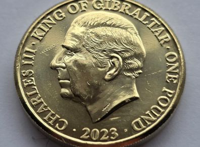 Gibraltar 1 Pound Coin Charles III Coronation 2023 UNC