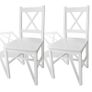 Dining Chairs 2 pcs White Pinewood Image 2