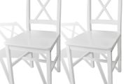 Dining Chairs 2 pcs White Pinewood