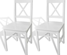Dining Chairs 2 pcs White Pinewood