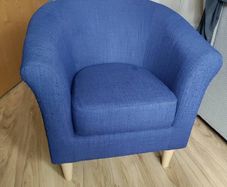 blue tub chair
