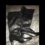 black leather knee high boots Image 2