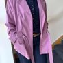 Dusty Pink Belted Jacket, Lightweight Spring Coat, Embroidered Detail, Chic Women's Blazer Size XL/XXL Image 5