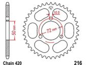 Honda NSR 50 S 89-96'  Rear Sprocket JTR216.41 41 Tooth