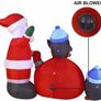 7 FT Long Santa with Penguins Inflatable with Build-in LEDs Blow Up Inflatables for Xmas Party Indoor, Outdoor, Yard, Garden, Lawn Winter Decor Image 4