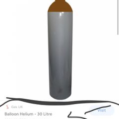 EMPTY Balloon Helium - LARGE 30 Litre