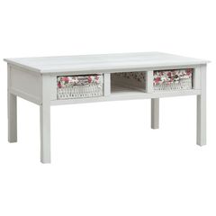 Coffee Table White 99.5x60x48 cm Wood
