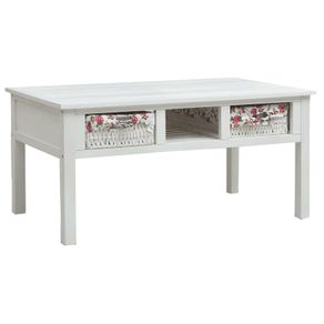 Coffee Table White 99.5x60x48 cm Wood