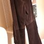 Chocolate Brown Suede Genuine Leather Fringed Cowboy Style Ladies Trousers Size 8 Image 2