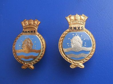RNMWS & RNXS (Royal Naval Mine Watching Service & Royal Naval Auxiliary Service) - Cold War era lapel badges (1950s & 1960s)