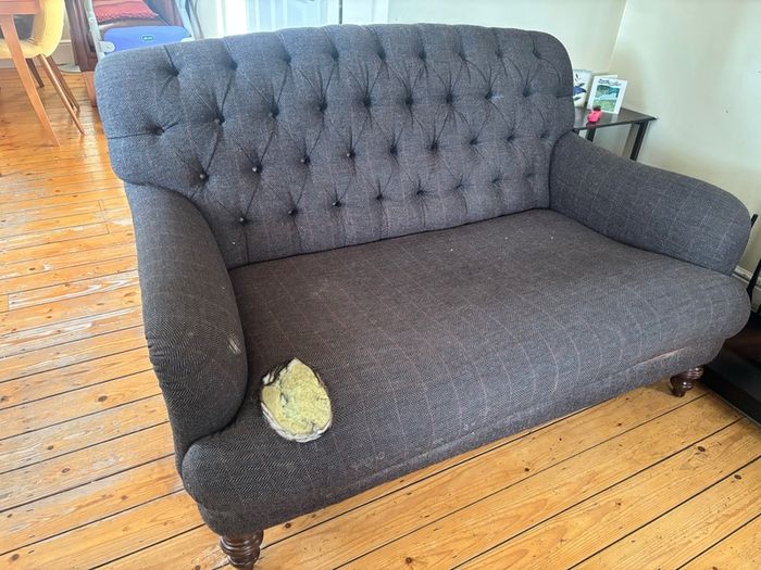 2/2.5 seater Button Harris Tweed couch/sofa