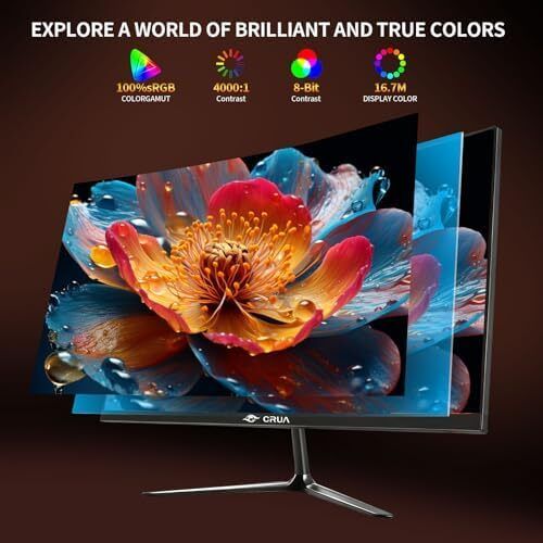 24.5 Inch Curved Gaming Monitor 120Hz, Full HD 1080P IPS Display, 1ms MPRT, 3000R Screen, FreeSync, 100 sRGB, HDMI, VESA Mount, Eye Care PC Monitor for Gaming & Office