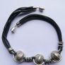 Vintage Leather  Bead Necklace length 17,5" Image 4