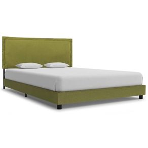 Bed Frame Green Fabric 120x190 cm