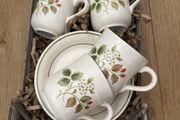 Vintage Arklow Pottery Honey Stone 6 Cups&amp; Saucers