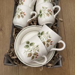 Vintage Arklow Pottery Honey Stone 6 Cups& Saucers