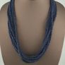 Antique African Style Dark Blue 4-5.5mm Glass Beads Necklace Strand Image 7