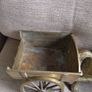 Amazing Large Heavy (9kg) Brass Shire/Farm Horse And Hay Cart Image 6