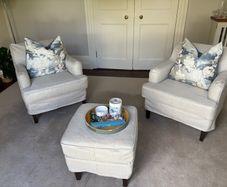 2 armchairs and footstool