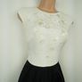 Karen Millen Black White Full Skirted Flower Applique Jacquard Dress Image 2