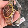 Luxury Two Tone Gold & Silver Watch Mens Skeleton Dial Image 4