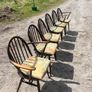 Vintage dark Ercol drop leaf dining table set Image 2