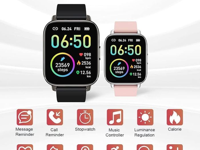MULTIPLE COLOURS AVAILABLE Smart Watch, Fitness Tracker 1.69" Touch Screen Fitness Watch with Heart Rate Sleep Monitor, Step Counter for Men Women Activity Trackers IP68 Waterproof Smartwatch Sports for iOS Android